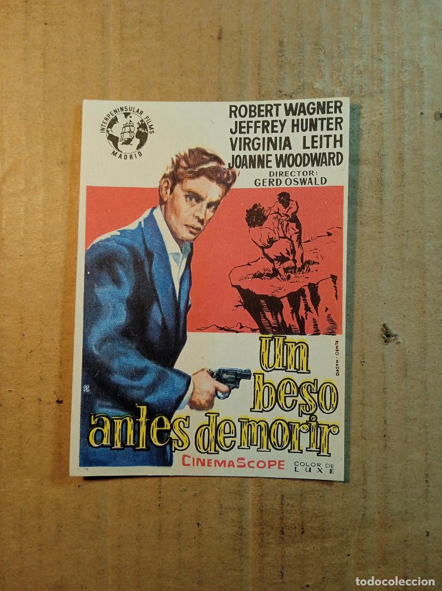  Flyers Publicitaires de films Anciens: FOLLETO DE MANO CON PUBLICIDAD UN BESO ANTES DE MORIR