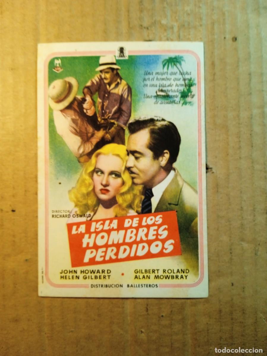 Cinema: FOLLETO DE MANO CON PUBLICIDAD LA ISLA DE LOS HOMBRES PERDIDOS