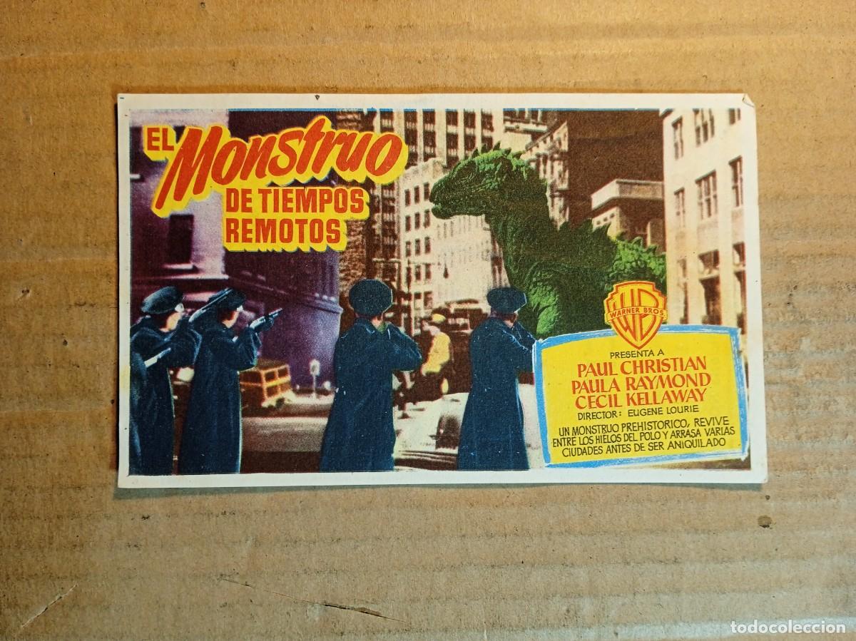 Cinema: FOLLETO DE MANO CON PUBLICIDAD EL MONSTRUO DE TIEMPOS REMOTOS