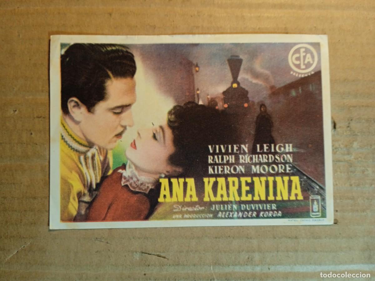  Foglietti di film di film antichi di cinema: FOLLETO DE MANO CON PUBLICIDAD ANA KARENINA