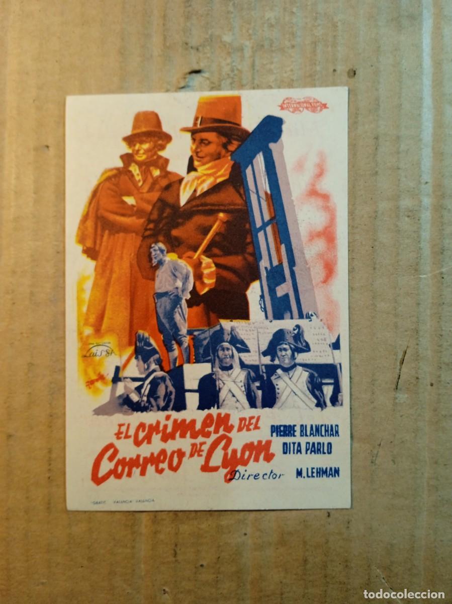 Cine: FOLLETO DE MANO CON PUBLICIDAD EL CRIMEN DEL CORREO DE LYON
