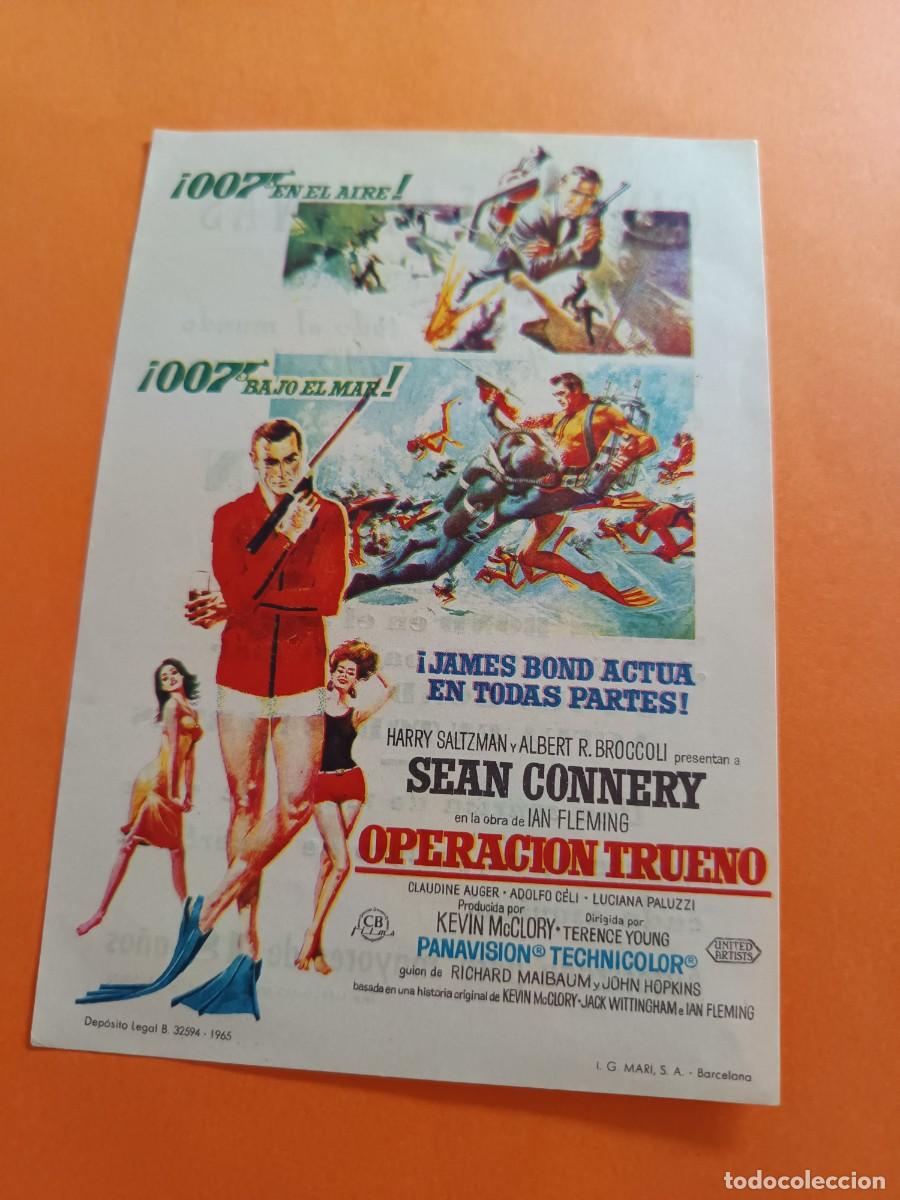 Cine: PROGRAMA DE CINE OPERACION TRUENO JAMES BOND SEAN CONNERY