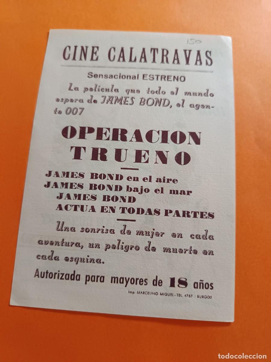 Cine: PROGRAMA DE CINE OPERACION TRUENO JAMES BOND SEAN CONNERY - Foto 2