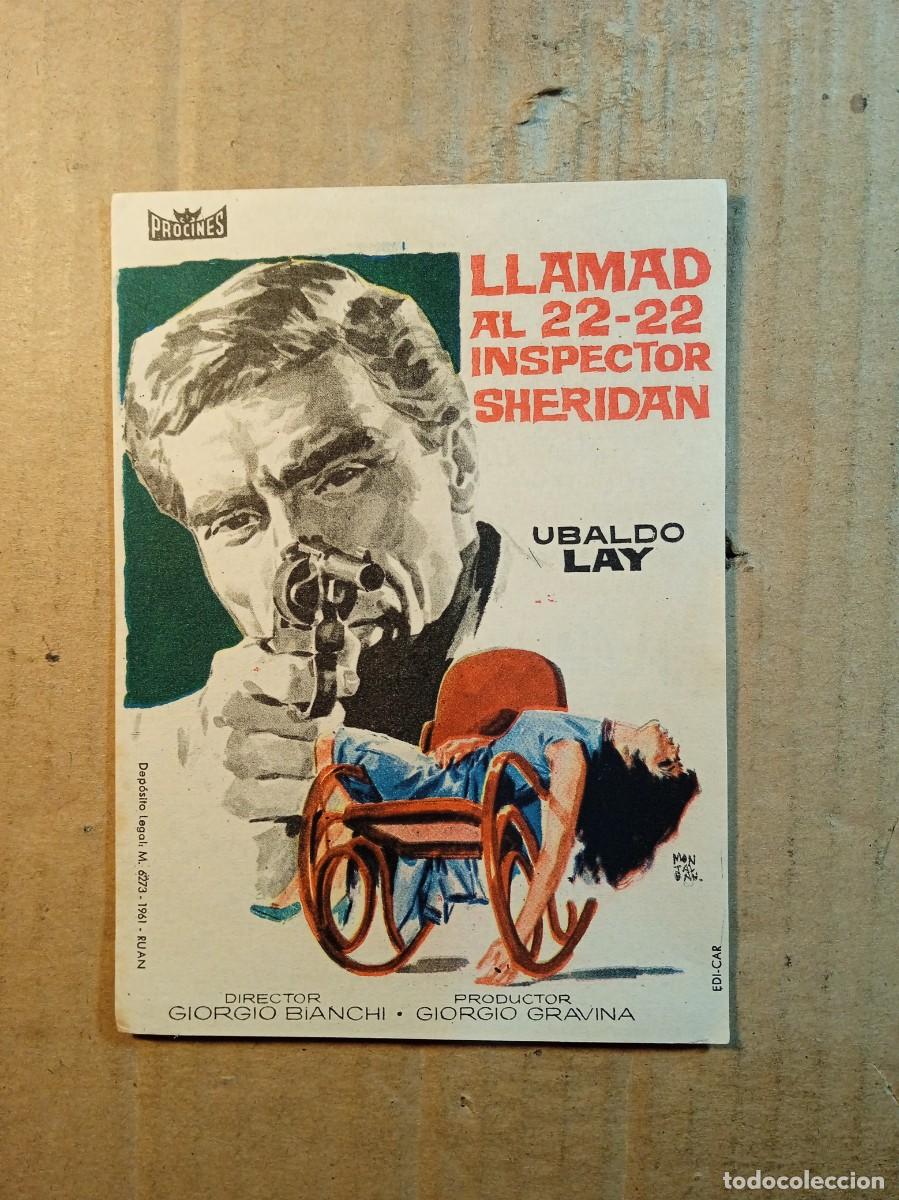 Cinema: FOLLETO DE MANO CON PUBLICIDAD LLAMAD AL 22-22 INSPECTOR SHERIDAN