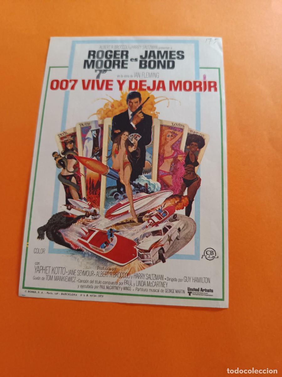 Cine: PROGRAMA DE CINE JAMES BOND 007 VIVE Y DEJA MORIR ROGER MOORE - Foto 1