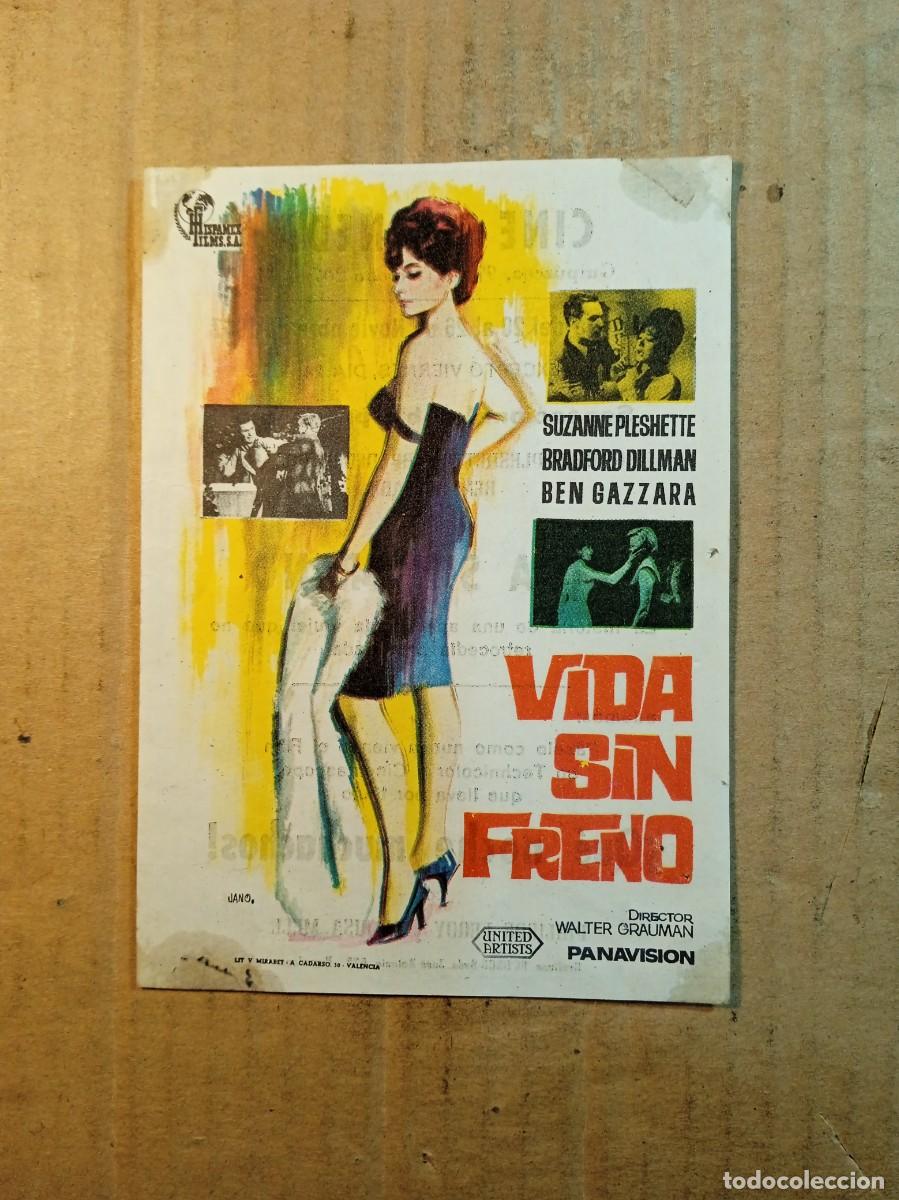 Cinema: FOLLETO DE MANO CON PUBLICIDAD VIDA SIN FRENO