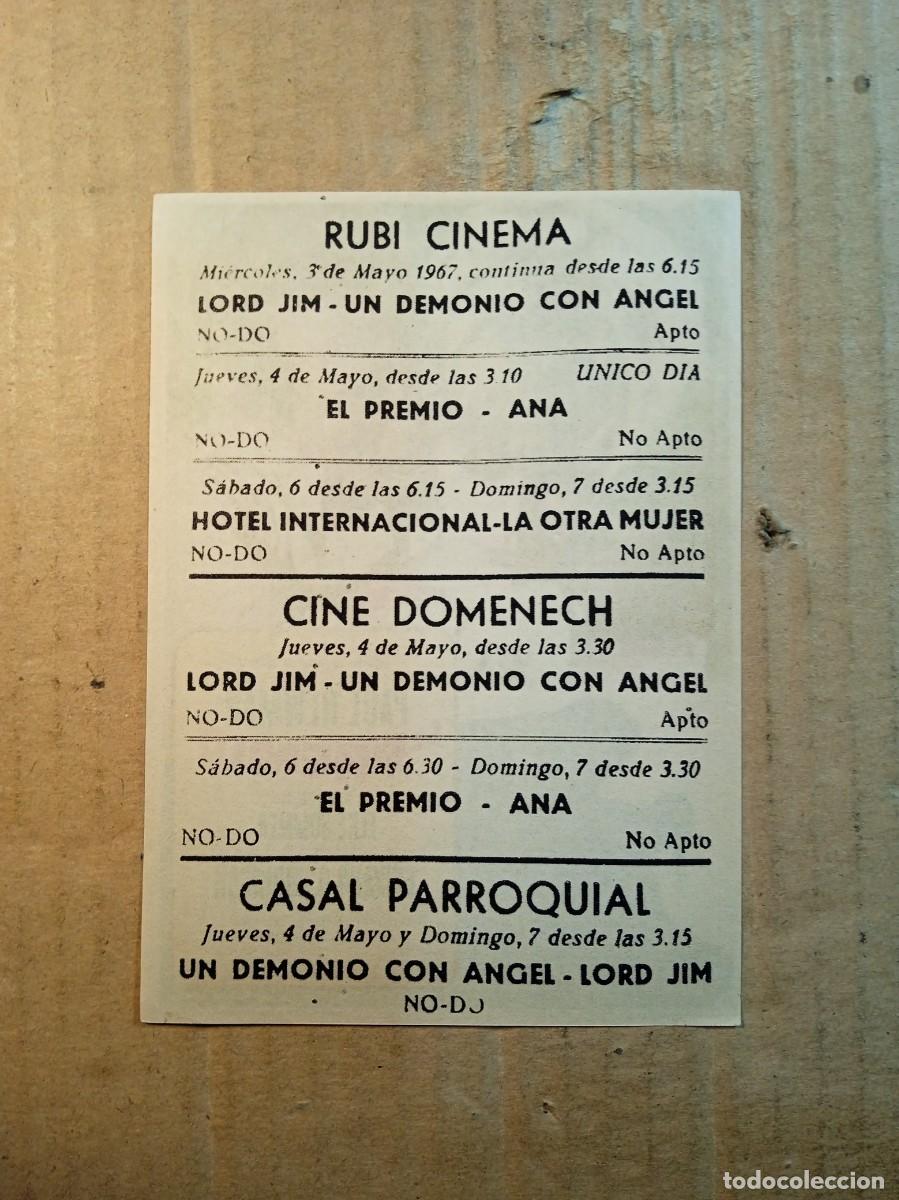 Cine: FOLLETO DE MANO CON PUBLICIDAD EL PREMIO - Foto 2