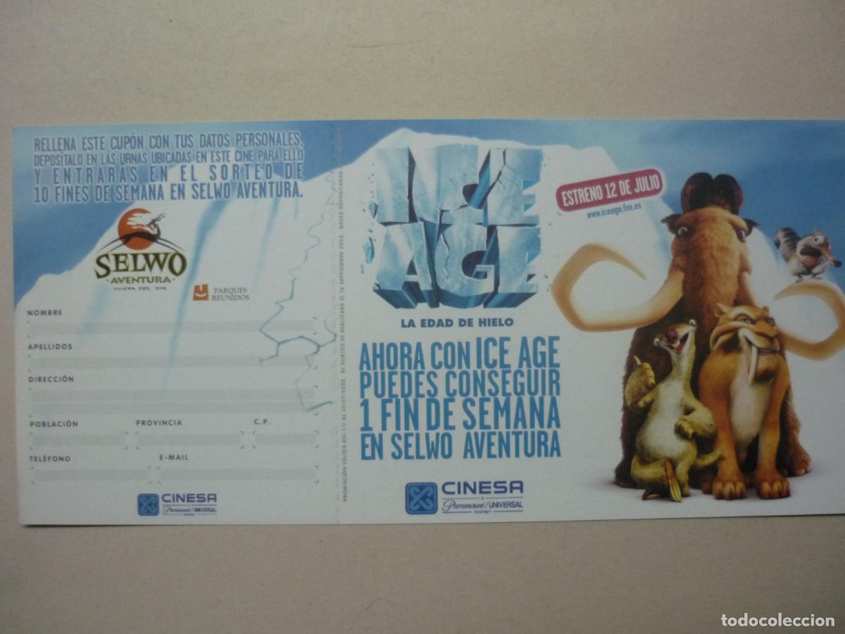 Cine: ice age - FOLLETO MANO INVITACION PREESTRENO - la edad del hielo - animacion jack black voz
