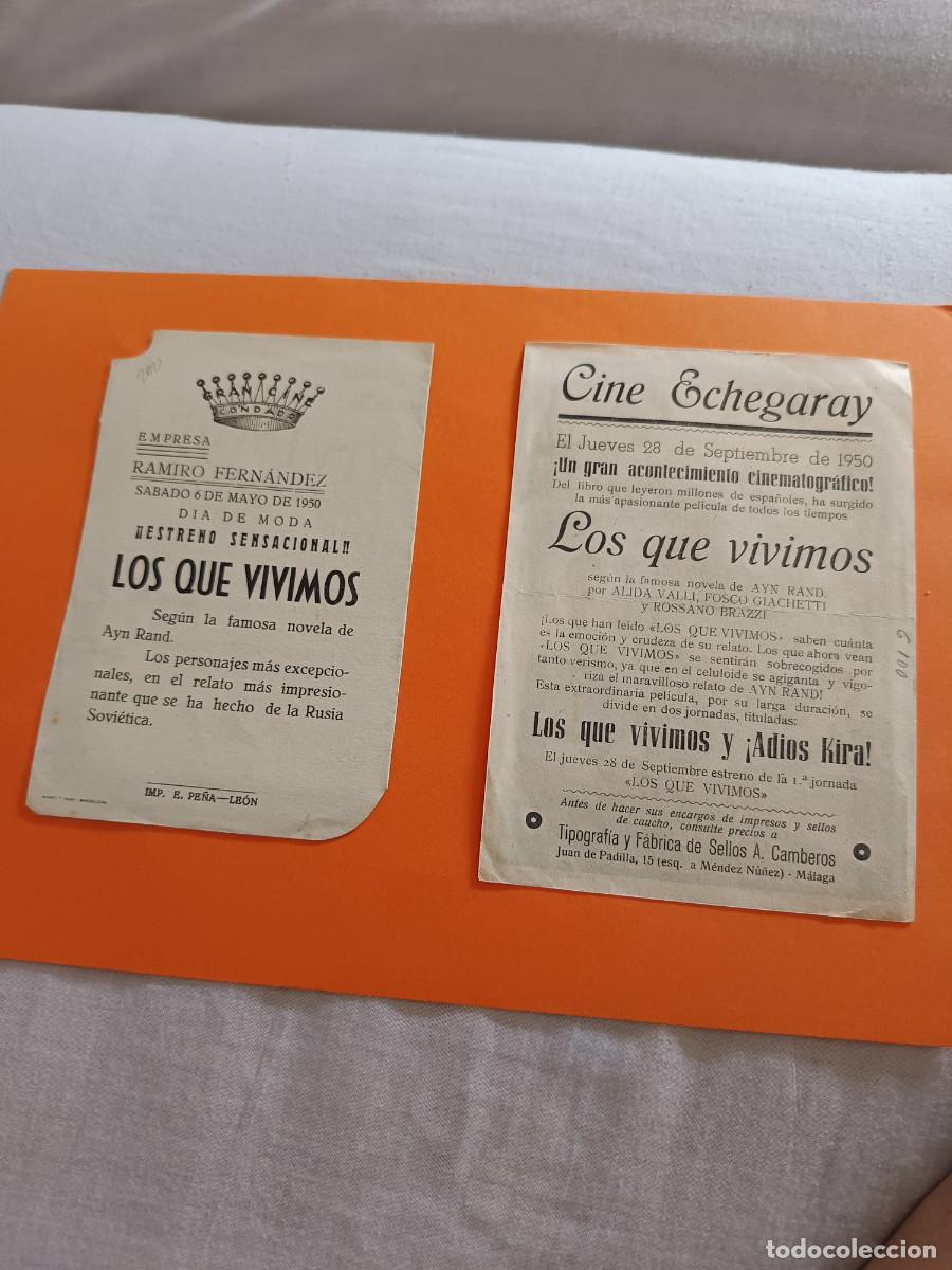 Cine: 2 PROGRAMAS DE CINE LOS QUE VIVIMOS Y ADIOS KIRA ALIDA VALLI - Foto 2