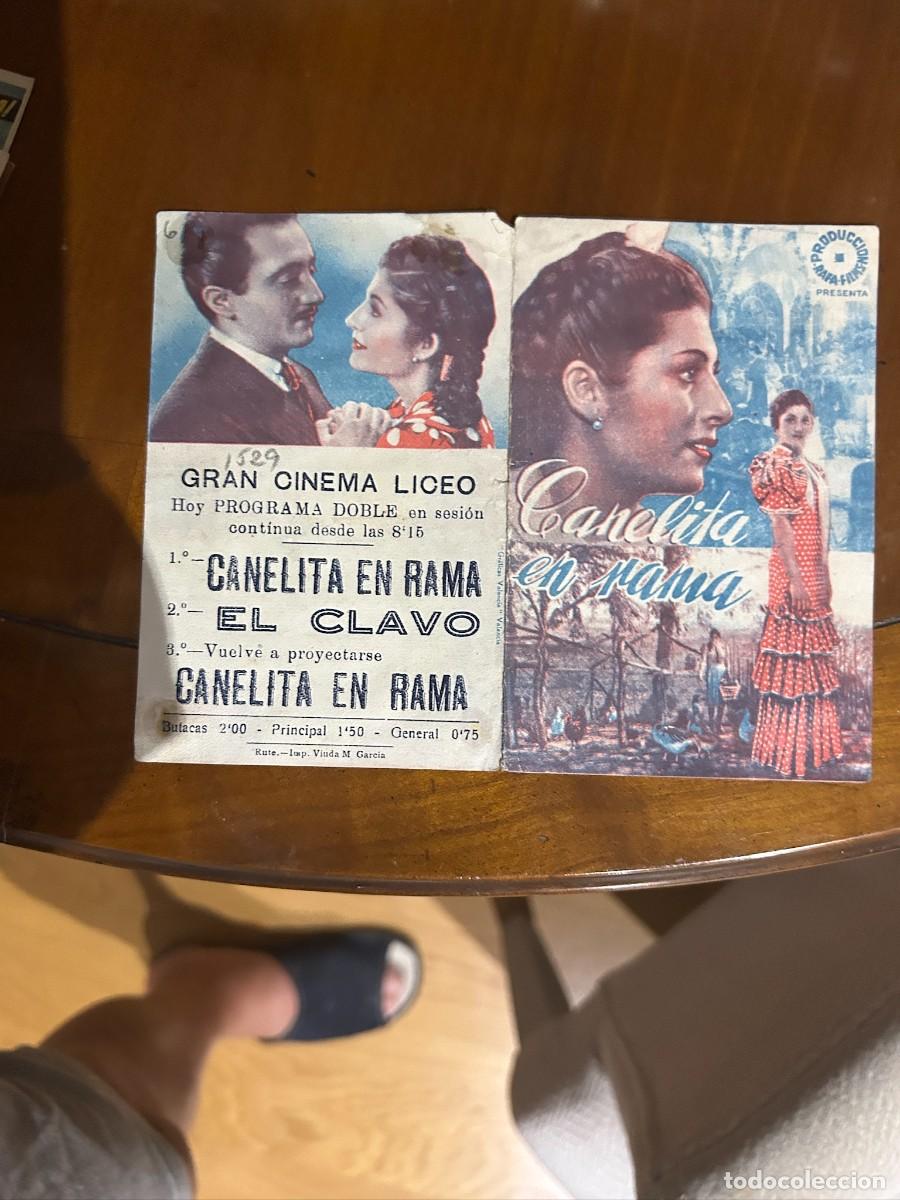 Cine: 1529 CANELITA EN RAMA GRAN CINEMA LICEO RUTRE CON PUBLICIDAD BUEN ESTADO