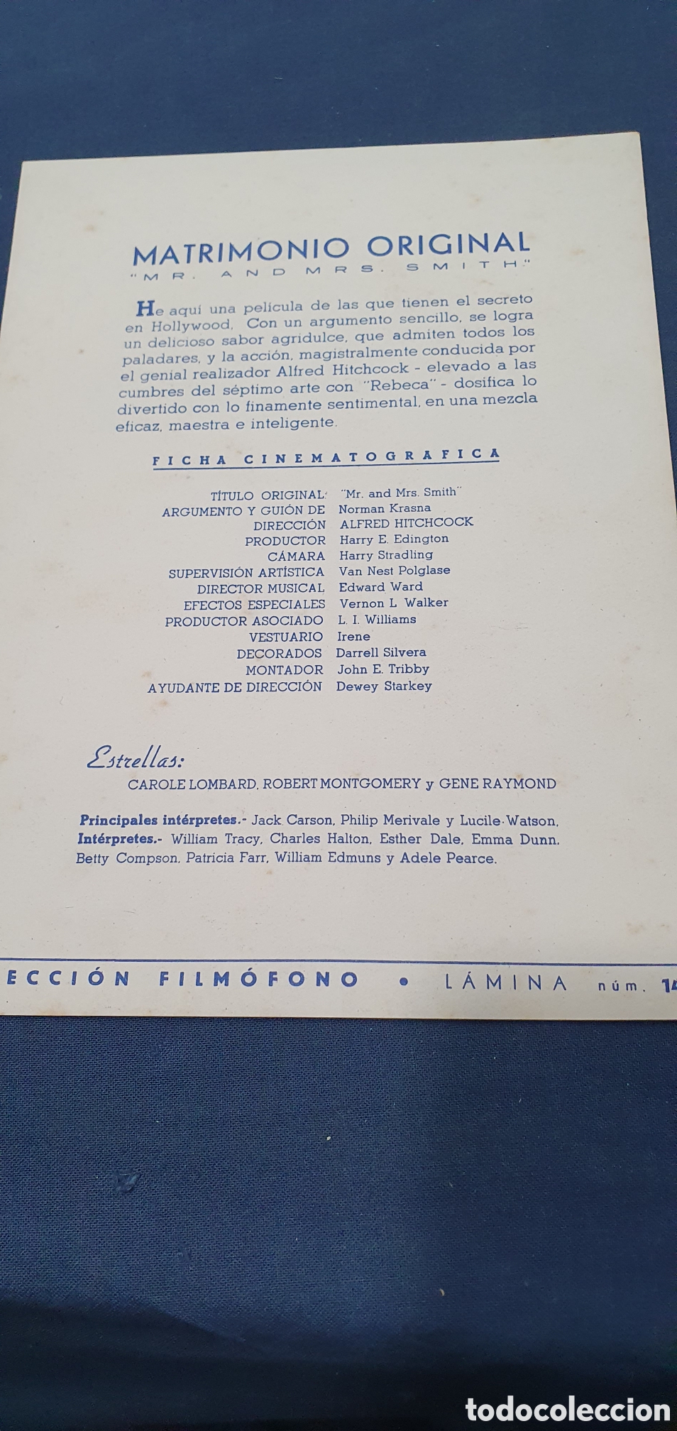 Cine: Programa de mano. Un matrimonio original. (L137) - Foto 2