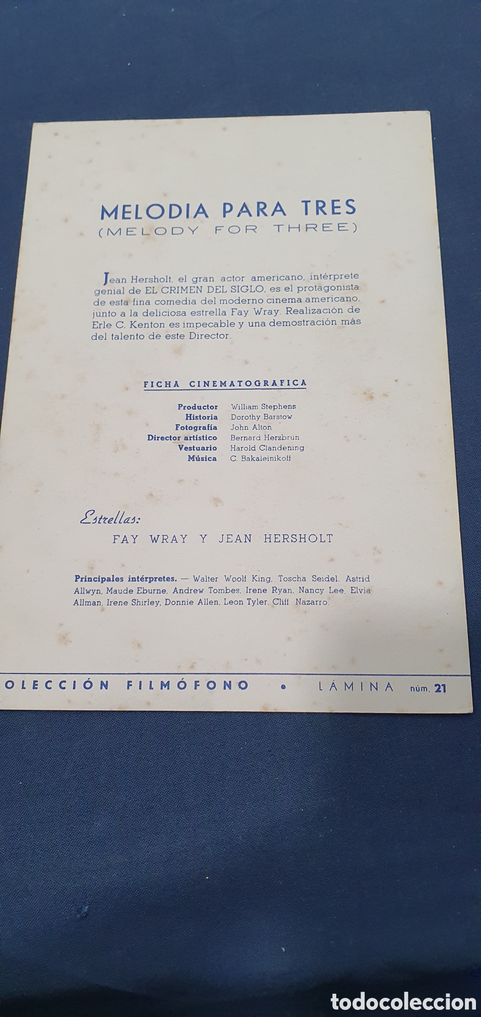 Cine: Programa de mano. Melod&iacute;a para 3. (L137) - Foto 2