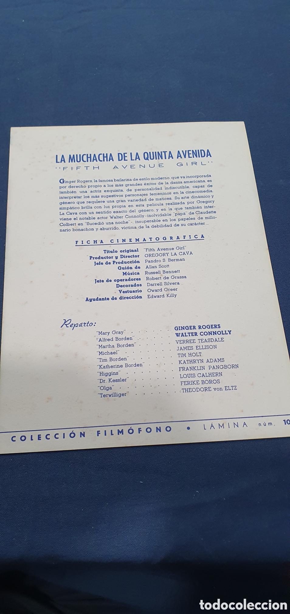 Cine: Programa de mano La muchacha de la 5&ordf; avenida. (L137) - Foto 2