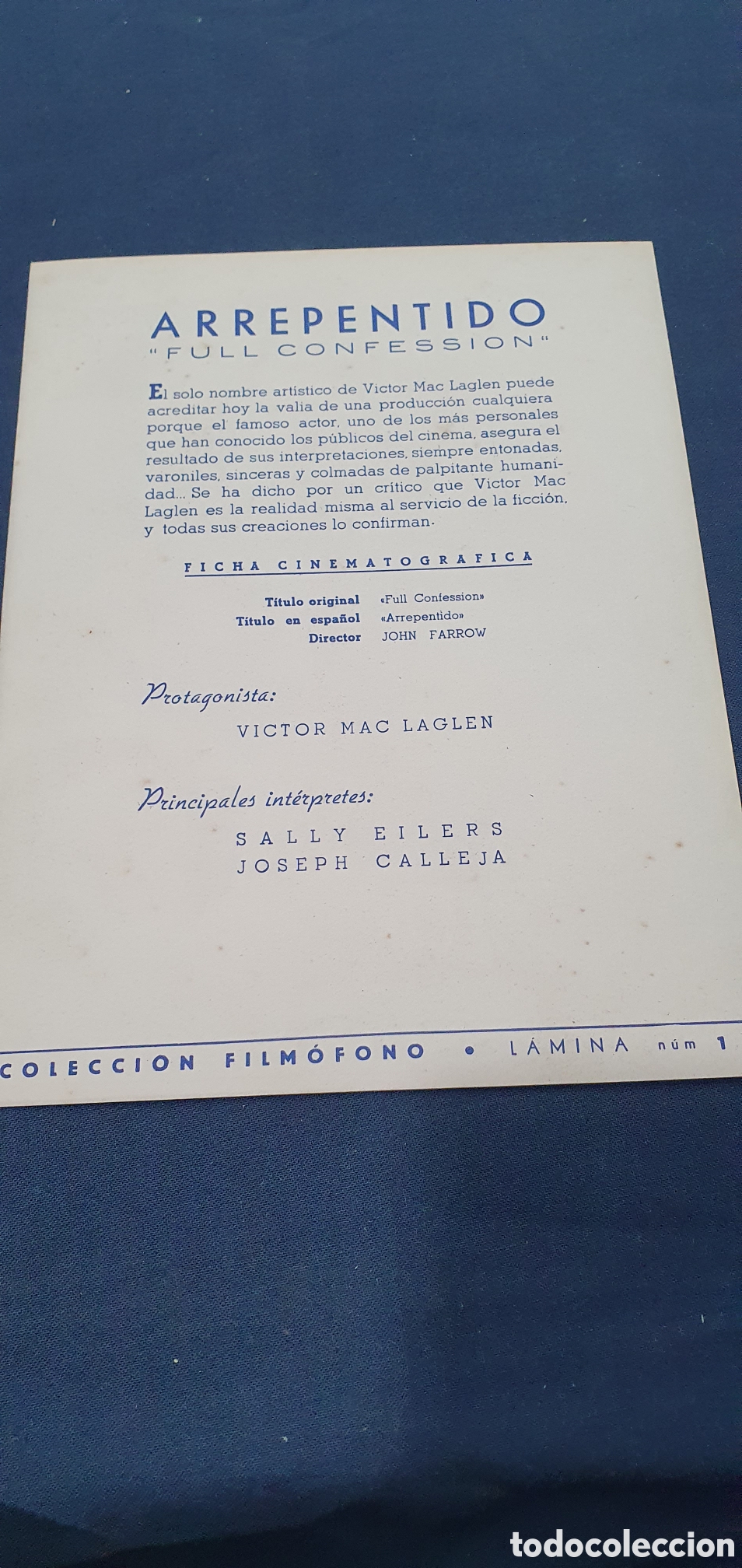 Cine: Programa de mano. Arrepentido. (L137) - Foto 2