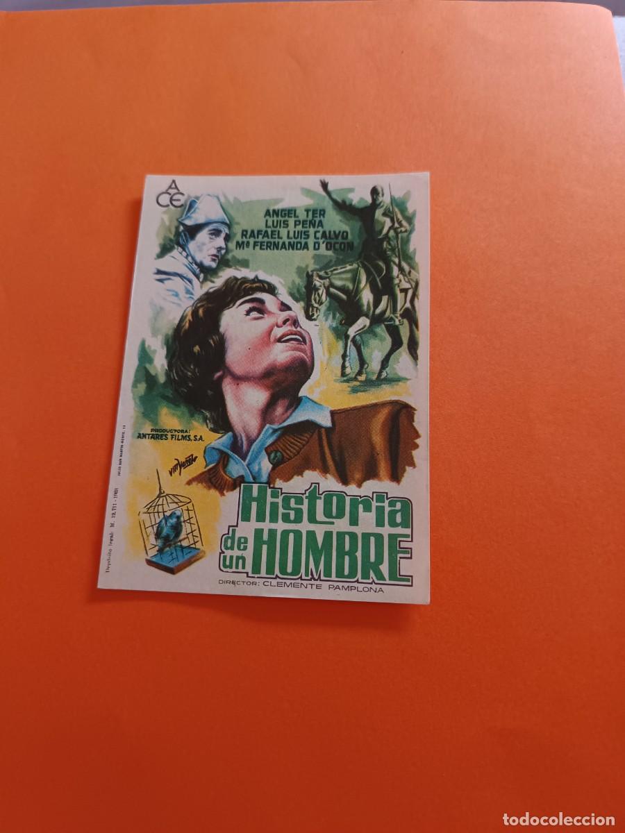 Folhetos de m&atilde;o de filmes antigos de cinema: PROGRAMA DE CINE HISTORIA DE UN HOMBRE ANGEL TER