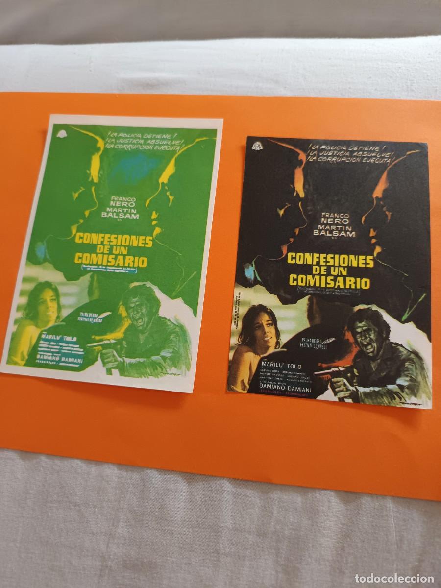  Flyers Publicitaires de films Anciens: 2 PROGRAMAS DE CINE CONFESIONES DE UN COMISARIO FRANCO NERO