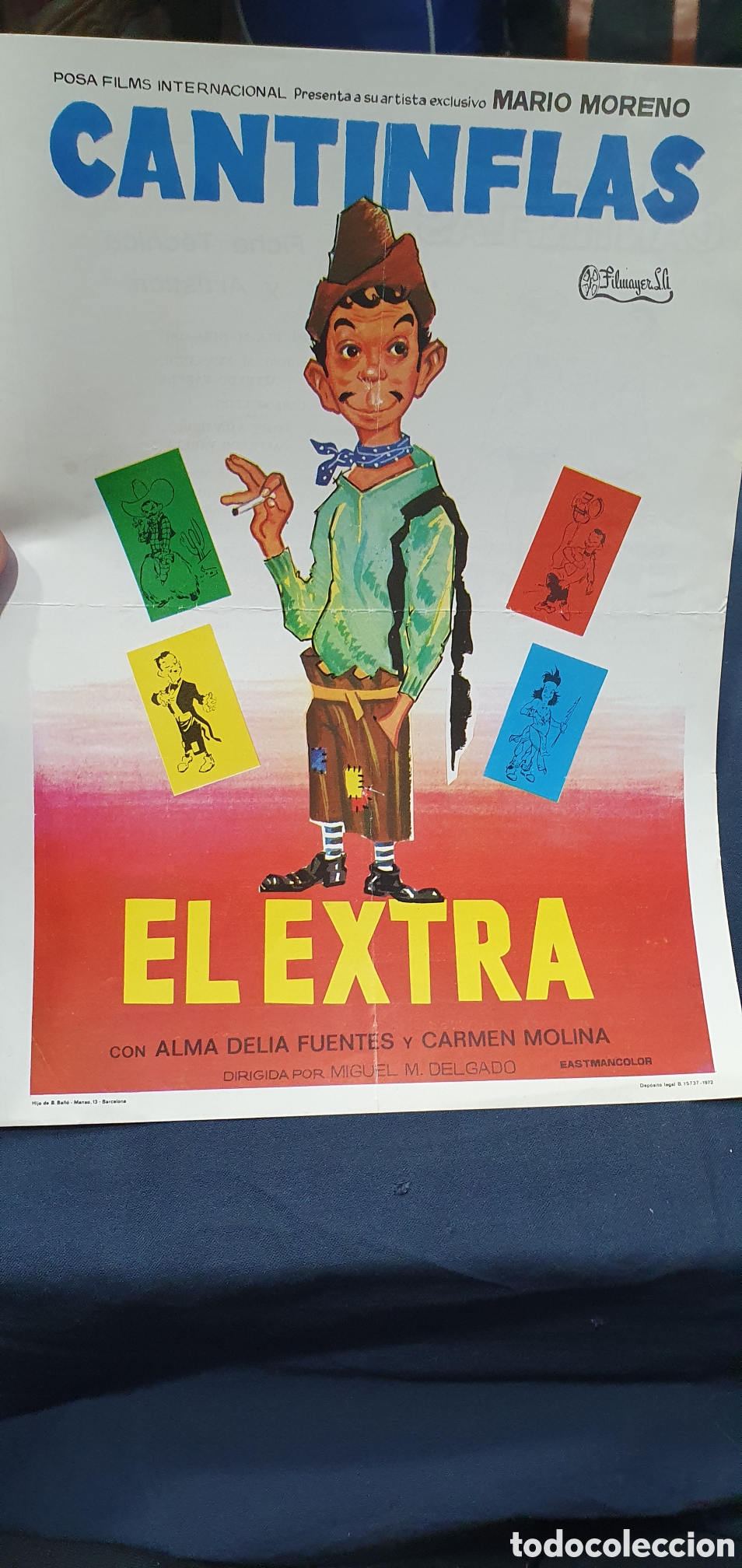 Folhetos de m&atilde;o de filmes antigos de cinema: Folleto de mano El Extra. Cantinflas. (L137)