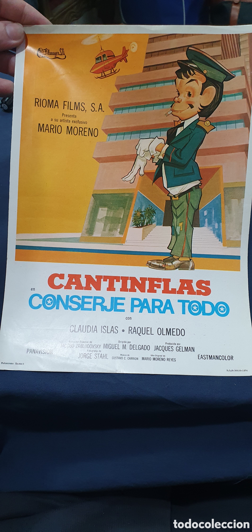 Folhetos de m&atilde;o de filmes antigos de cinema: Folleto Cantinflas. Conserje para todo. (L137)