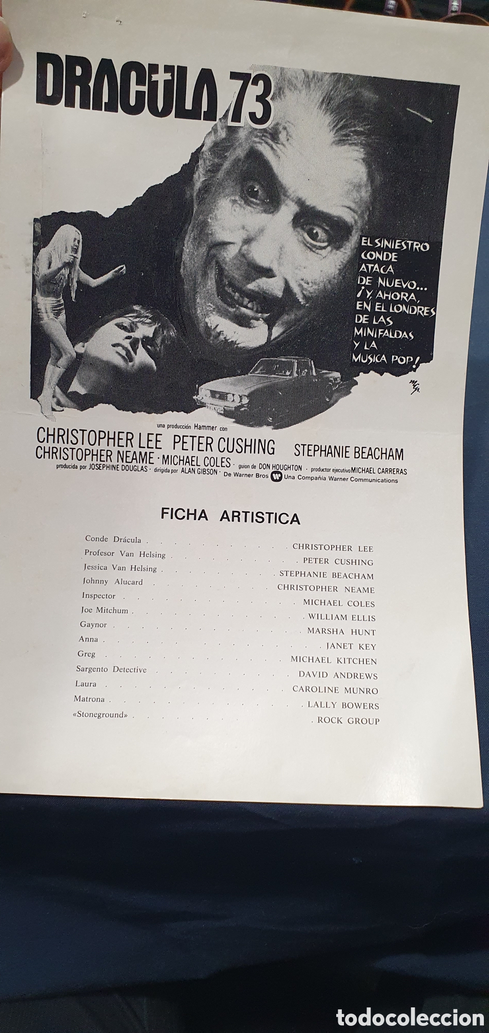 Cine: Folleto de pel&iacute;cula Dracula 73. (L137)