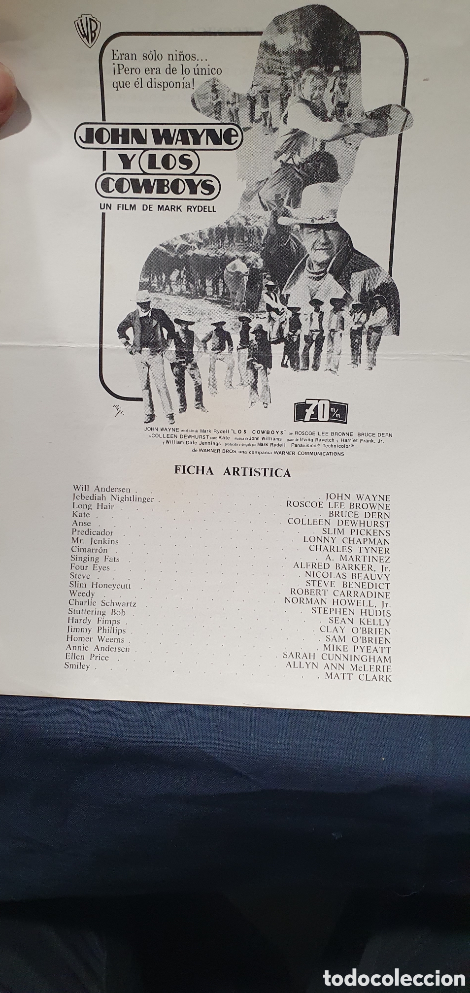 Kino: Folleto de pel&iacute;cula John Wayne y los cowboys. (L137)