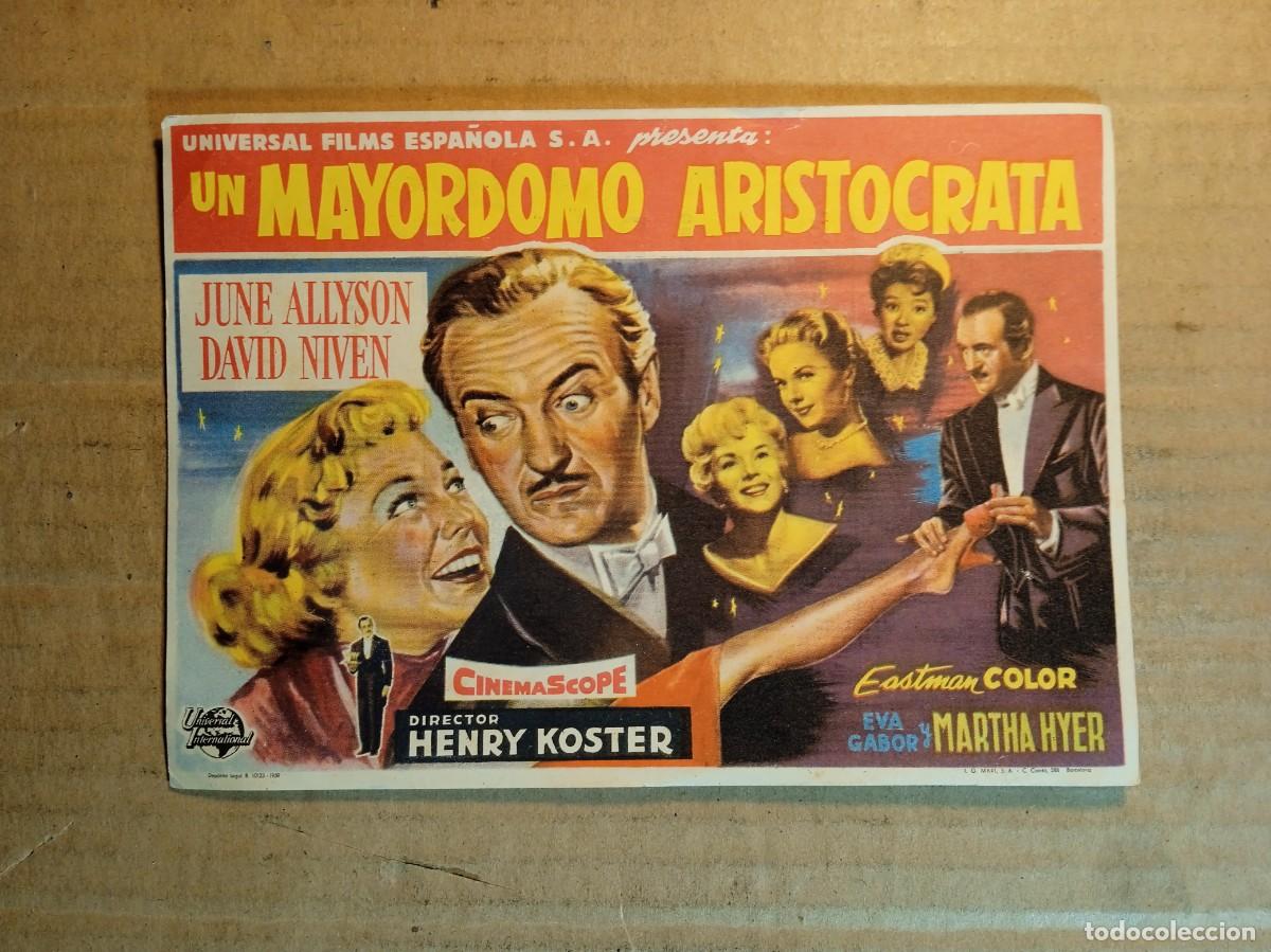 Kino: FOLLETO DE MANO CON PUBLICIDAD UN MAYORDOMO ARISTOCRATA