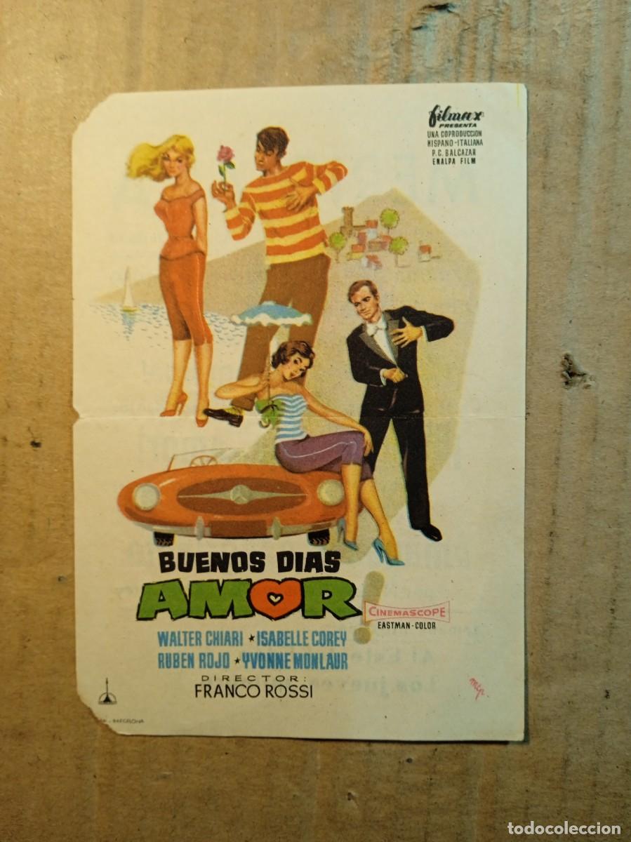 Folhetos de m&atilde;o de filmes antigos de cinema: FOLLETO DE MANO CON PUBLICIDAD BUENOS DIAS AMOR
