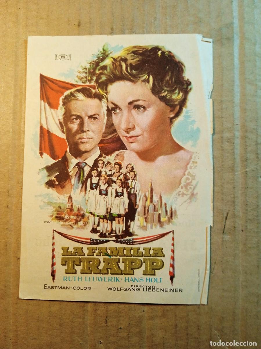 Folhetos de m&atilde;o de filmes antigos de cinema: FOLLETO DE MANO CON PUBLICIDAD LA FAMILIA TRAPP