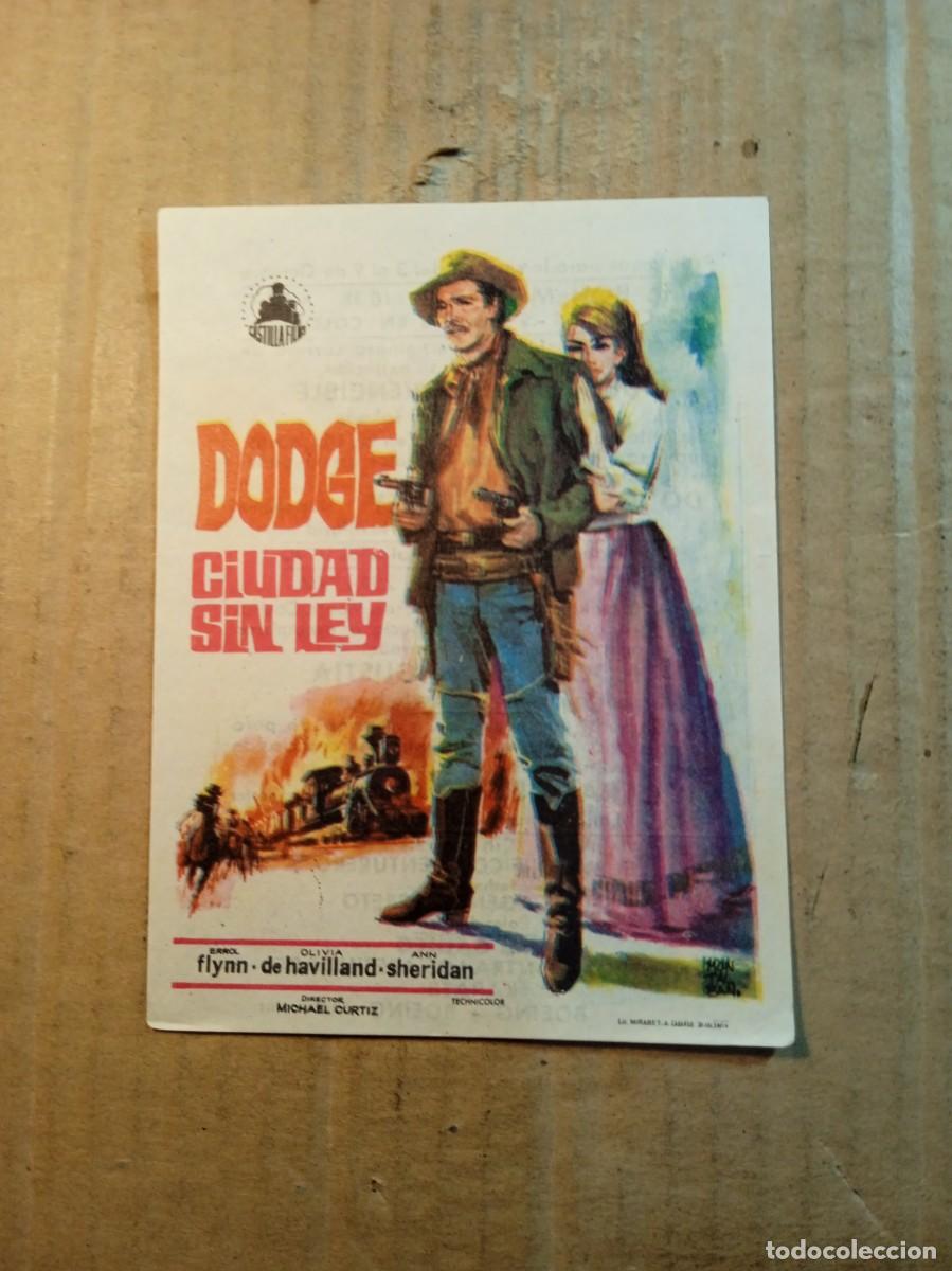Folhetos de m&atilde;o de filmes antigos de cinema: FOLLETO DE MANO CON PUBLICIDAD DODGE CIUDAD SIN LEY