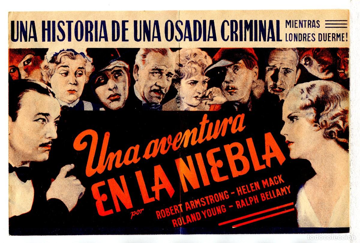  Foglietti di film di film antichi di cinema: UNA AVENTURA EN LA NIEBLA. con Ralph Bellami.
