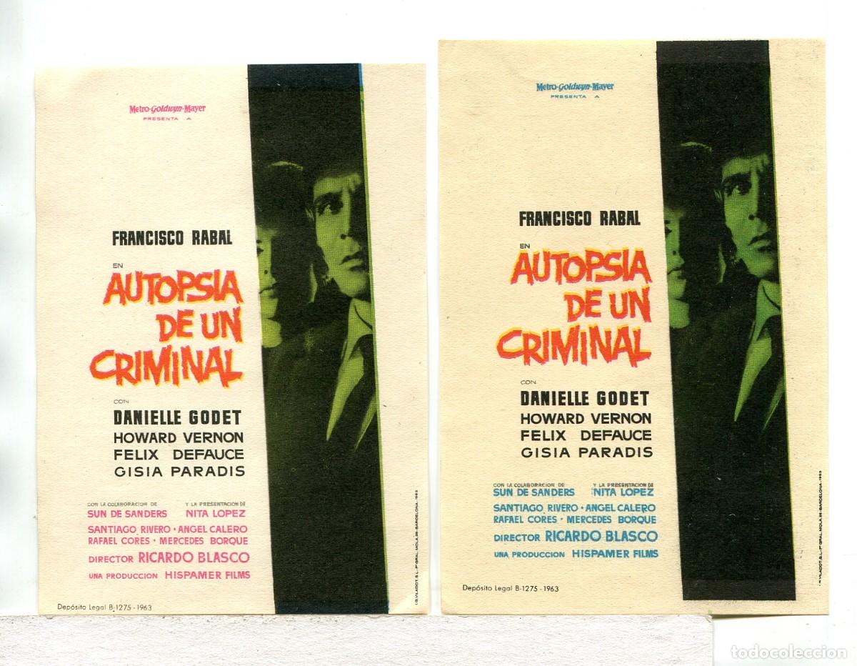 Cine: AUTOPSIA DE UN CRIMINAL, con Francisco Rabal. - Foto 1