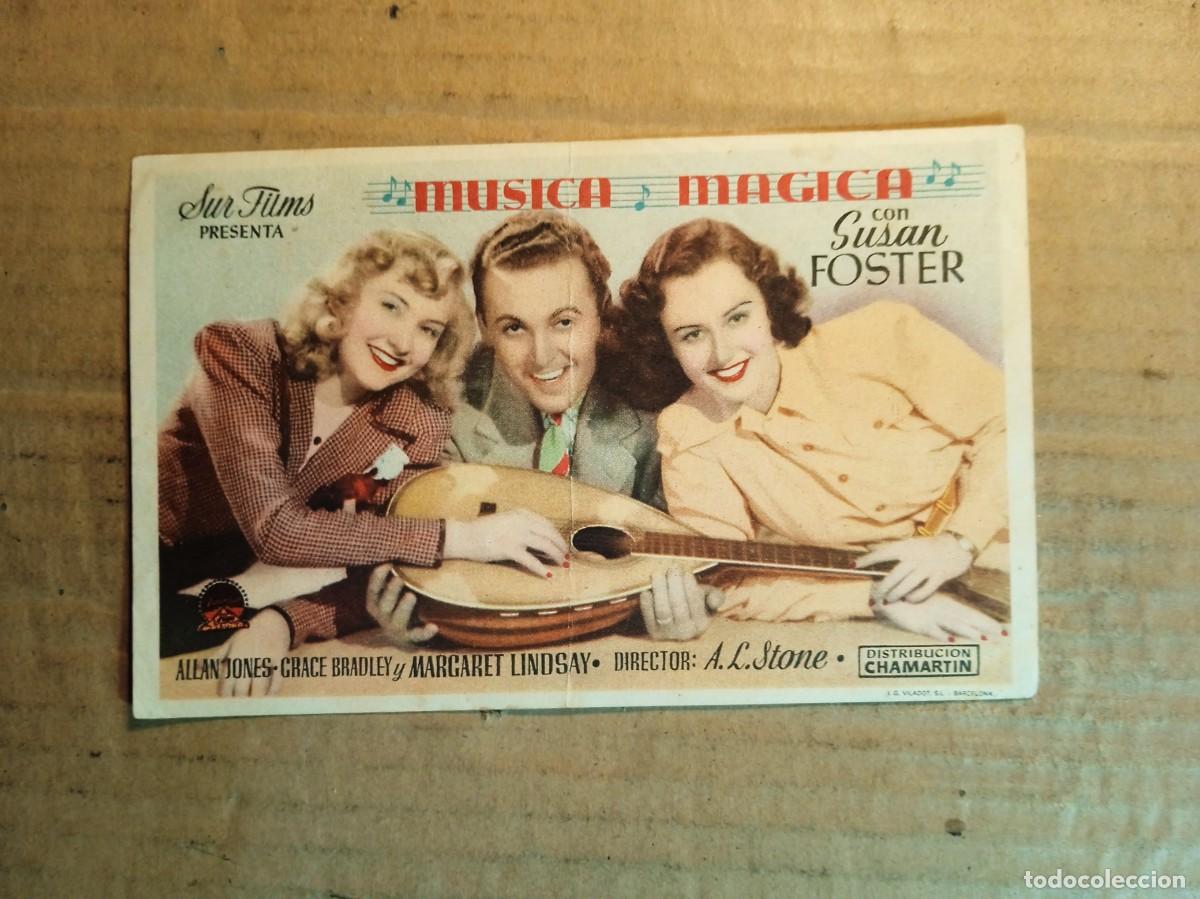 Cine: FOLLETO DE MANO CON PUBLICIDAD MUSICA MAGICA