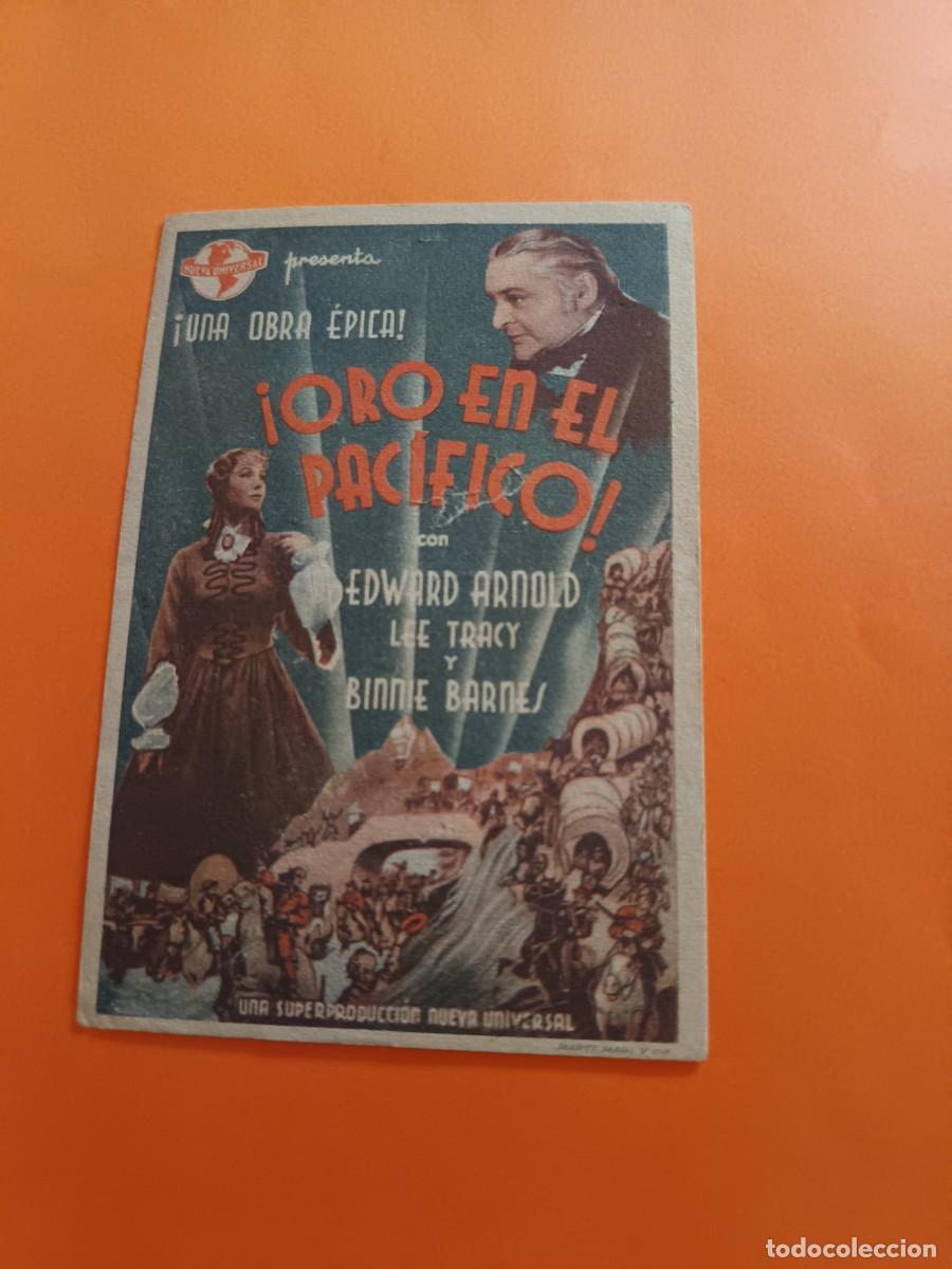  Foglietti di film di film antichi di cinema: PROGRAMA DE CINE ORO EN EL PACIFICO EDWARD ARNOLD