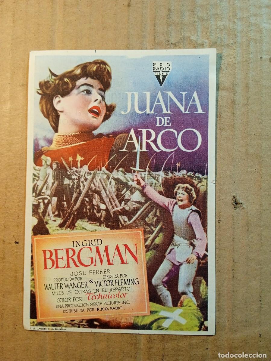  Flyers Publicitaires de films Anciens: FOLLETO DE MANO CON PUBLICIDAD JUANA DE ARCO