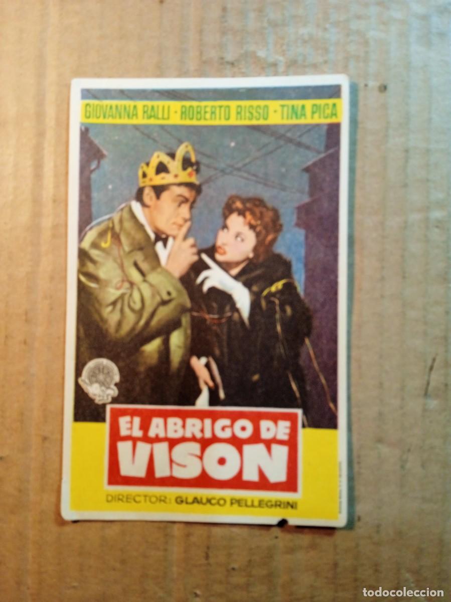 Kino: FOLLETO DE MANO CON PUBLICIDAD EL ABRIGO DE VISON