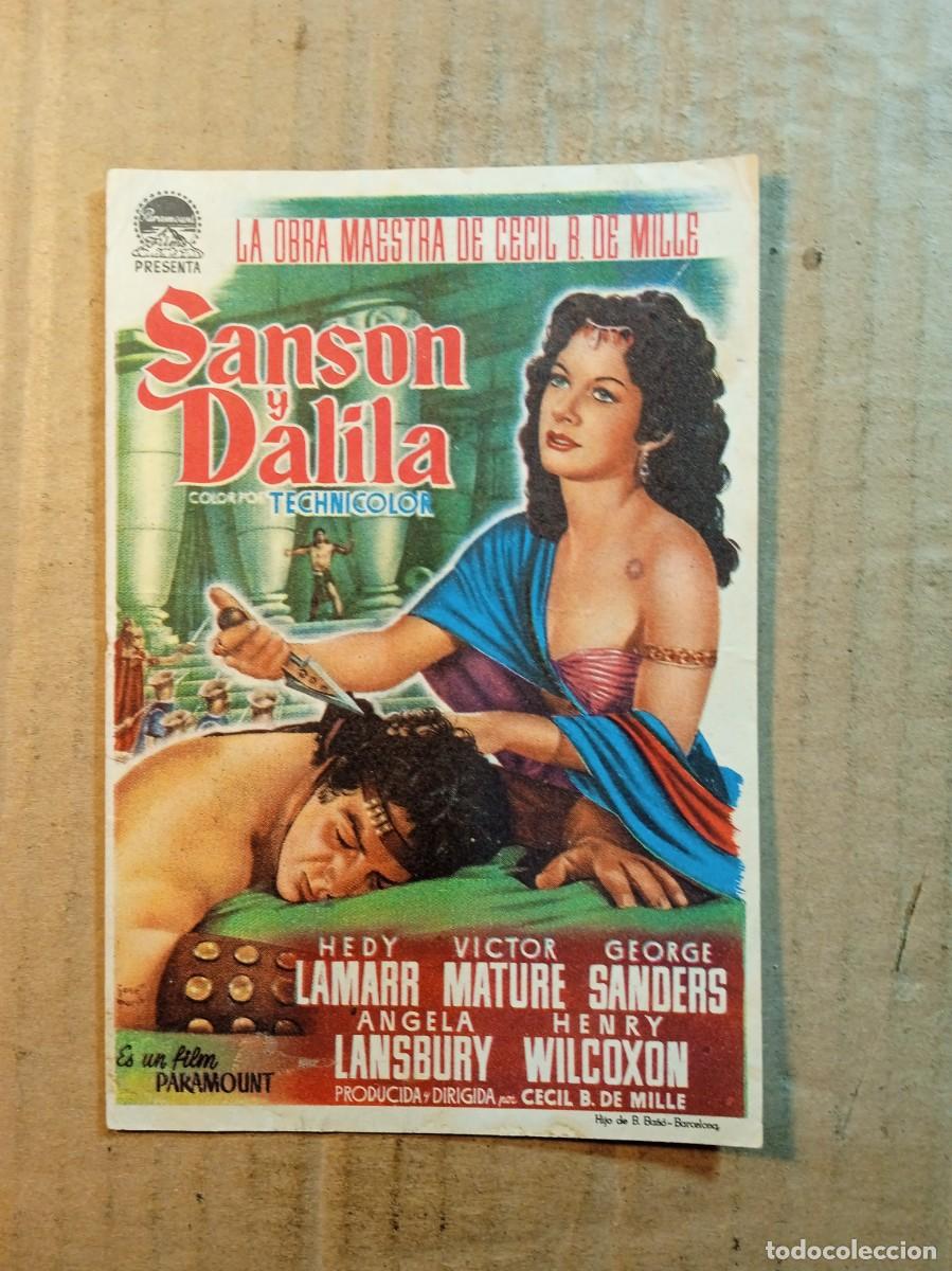 Cinema: FOLLETO DE MANO CON PUBLICIDAD SANSON Y DALILA