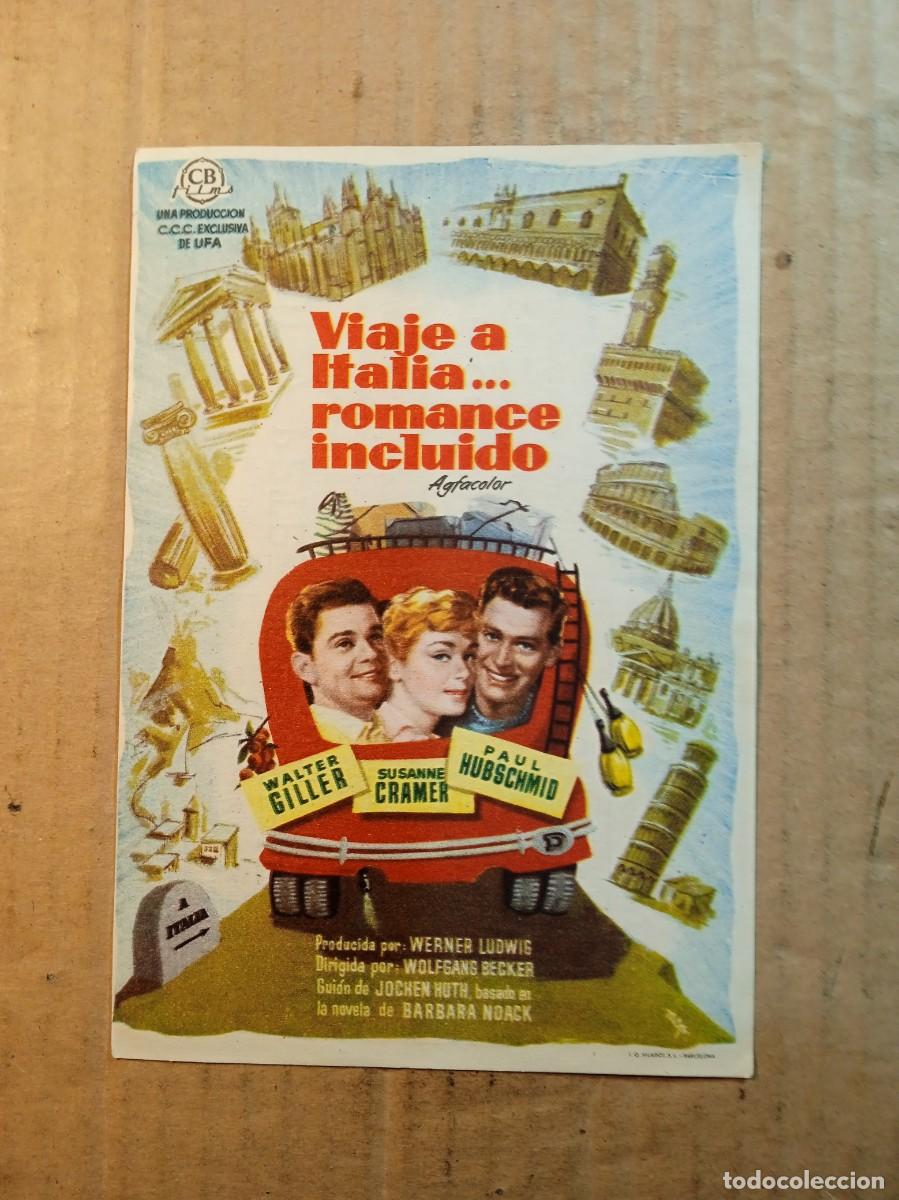  Flyers Publicitaires de films Anciens: FOLLETO DE MANO CON PUBLICIDAD VIAJE A ITALIA... ROMANCE INCLUIDO