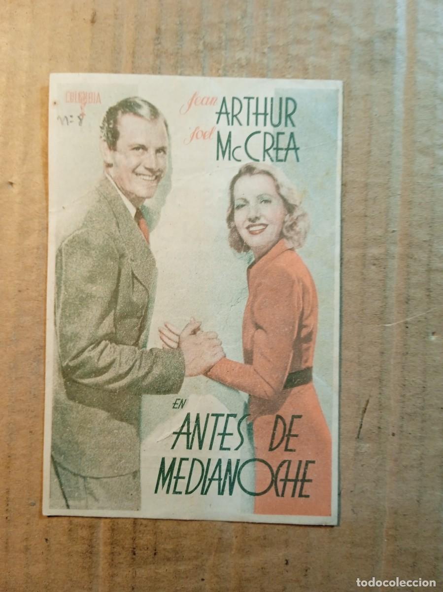  Flyers Publicitaires de films Anciens: FOLLETO DE MANO CON PUBLICIDAD ANTES DE MEDIANOCHE