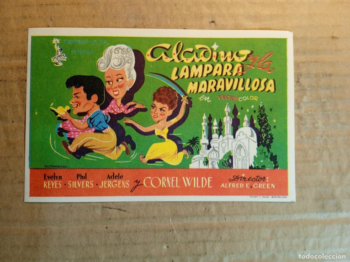 Cine: FOLLETO DE MANO CON PUBLICIDAD ALADINO Y LA LAMPARA MARAVILLOSA