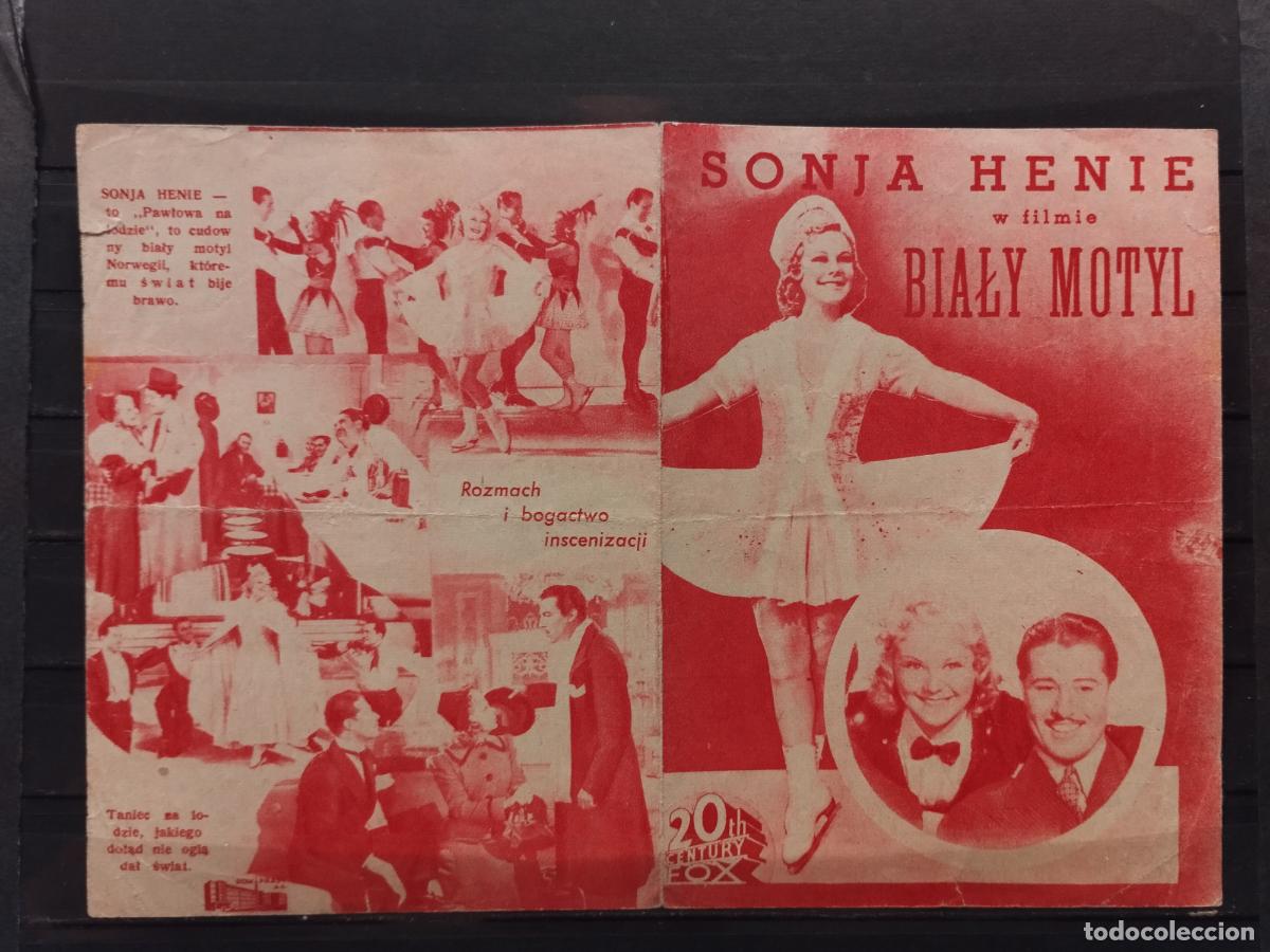 Foglietti di film di film antichi di cinema: FAC PROGRAMA DE CINE POLACO &rdquo;BIALY MOTYL&rdquo;. CON SONJA HENIE