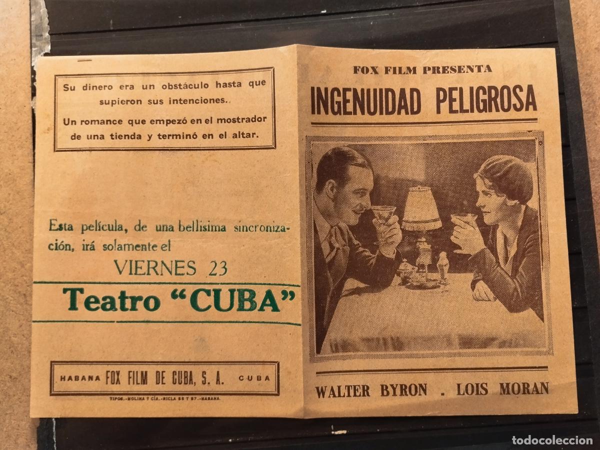 Kino: FAC PROGRAMA DE CINE CUBANO. INGENIUDAD PELIGROSA. CON WALTER BYRON Y LOIS MORAN.