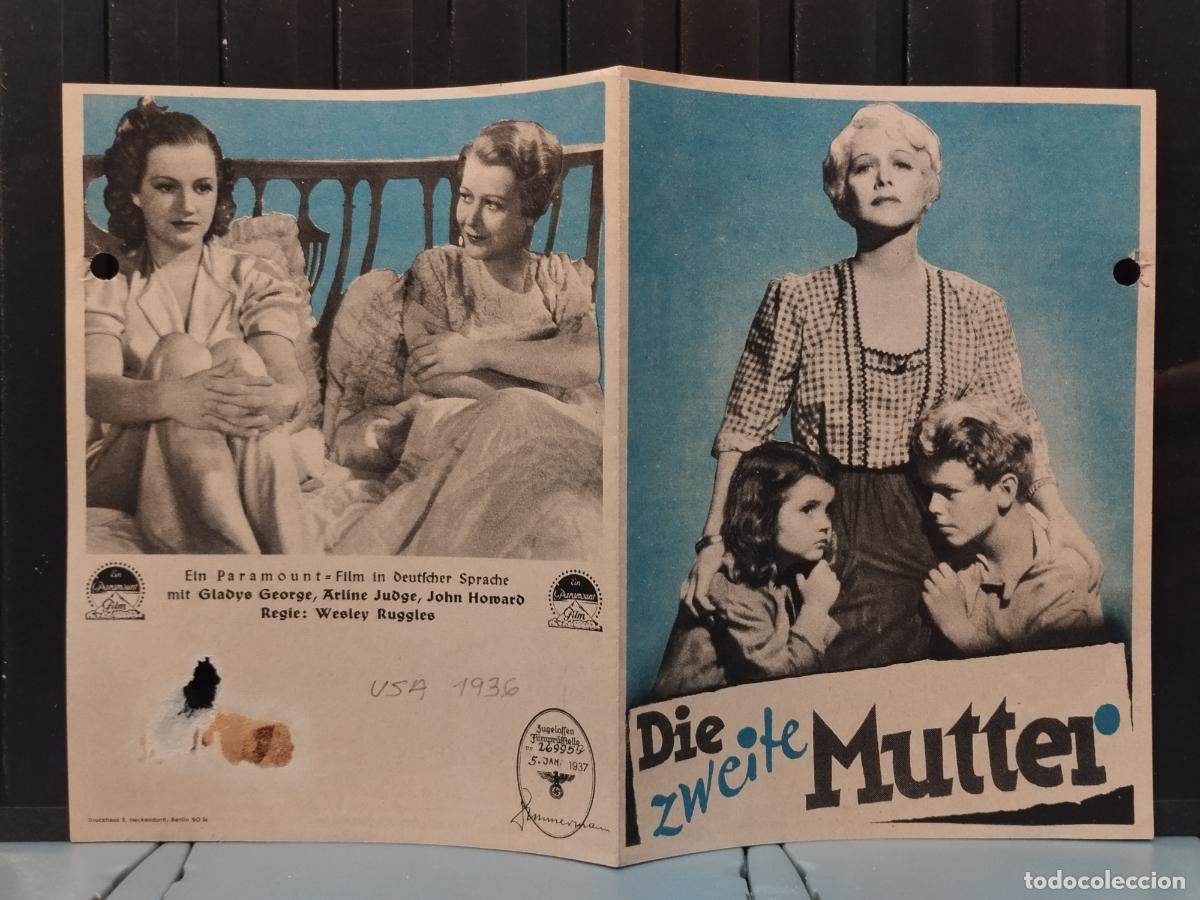 Kino: FAC PROGRAMA DOBLE DE CINE ALEMAN. &rdquo;DIE ZWEITE MUTTER&rdquo; PERFORACIONES DE ARCHIVO EN LADO DERECHO