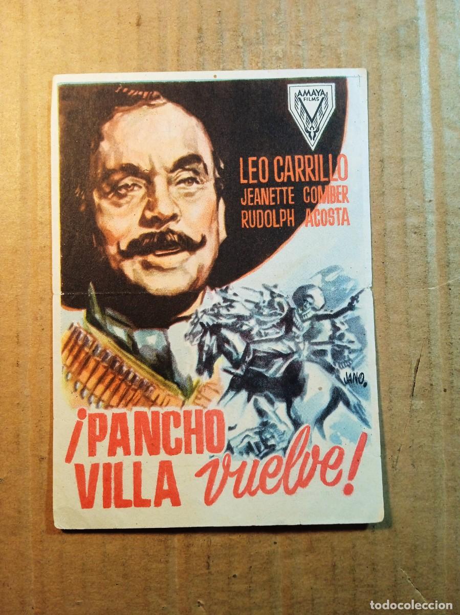  Flyers Publicitaires de films Anciens: FOLLETO DE MANO CON PUBLICIDAD PANCHO VILLA VUELVE