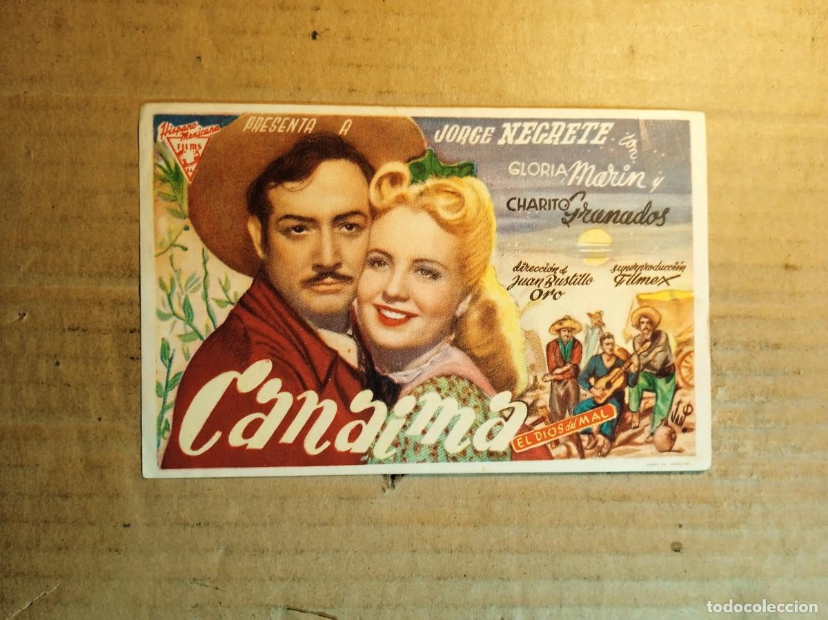 Cine: FOLLETO DE MANO CON PUBLICIDAD CANAIMA