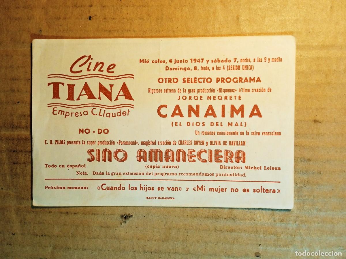 Cine: FOLLETO DE MANO CON PUBLICIDAD CANAIMA - Foto 2