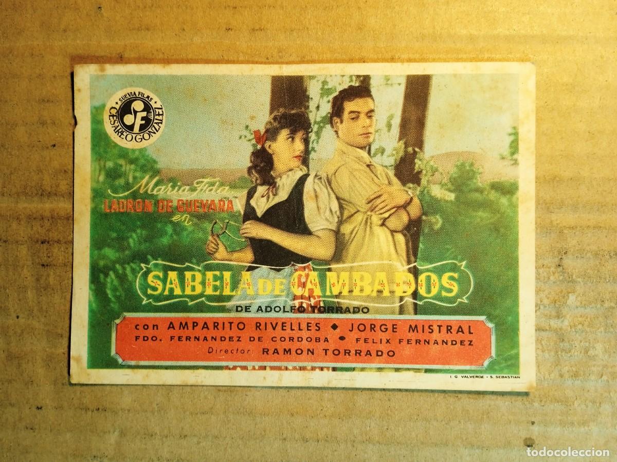  Flyers Publicitaires de films Anciens: FOLLETO DE MANO CON PUBLICIDAD SABELA DE CAMBADOS