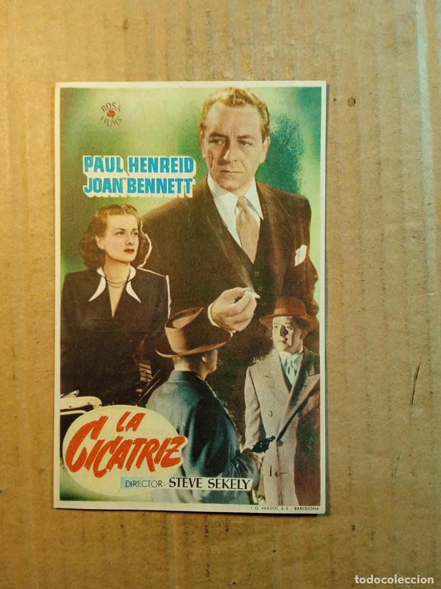 Cine: FOLLETO DE MANO CON PUBLICIDAD LA CICATRIZ