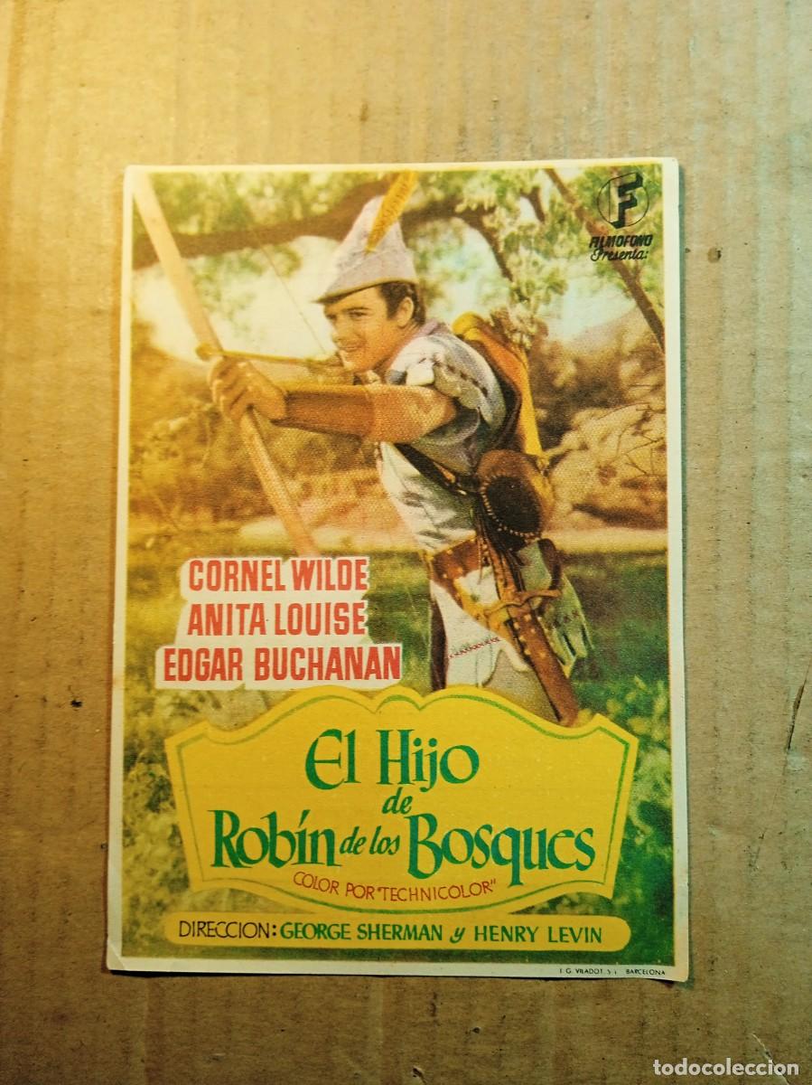 Cine: FOLLETO DE MANO CON PUBLICIDAD EL HIJO DE ROBIN DE LOS BOSQUES