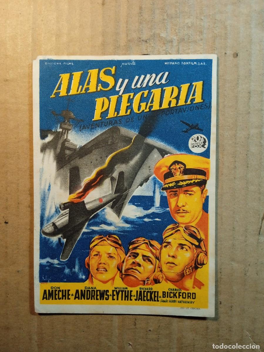 Cinema: FOLLETO DE MANO CON PUBLICIDAD ALAS Y UNA PLEGARIA