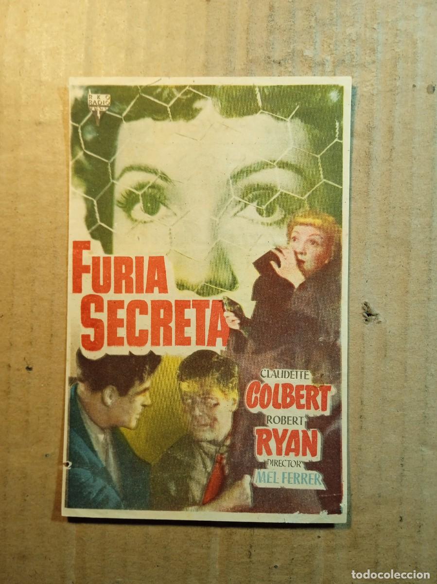 Folhetos de m&atilde;o de filmes antigos de cinema: FOLLETO DE MANO CON PUBLICIDAD FURIA SECRETA