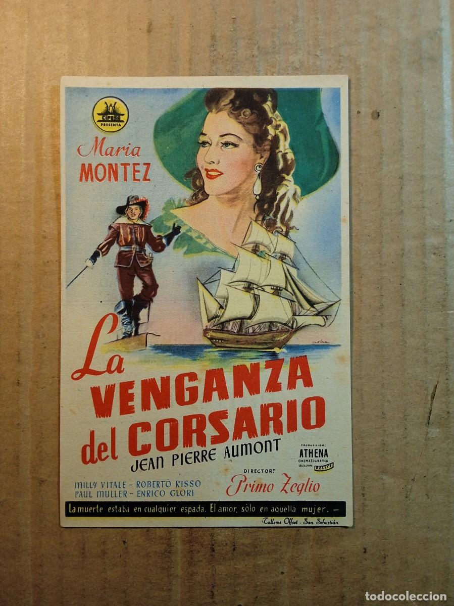 Cine: FOLLETO DE MANO CON PUBLICIDAD LA VENGANZA DEL CORSARIO